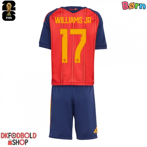 Spanien Nico Williams #17 Hjemmebanesæt Børn VM 2026 Kort ærmer (+ korte bukser)